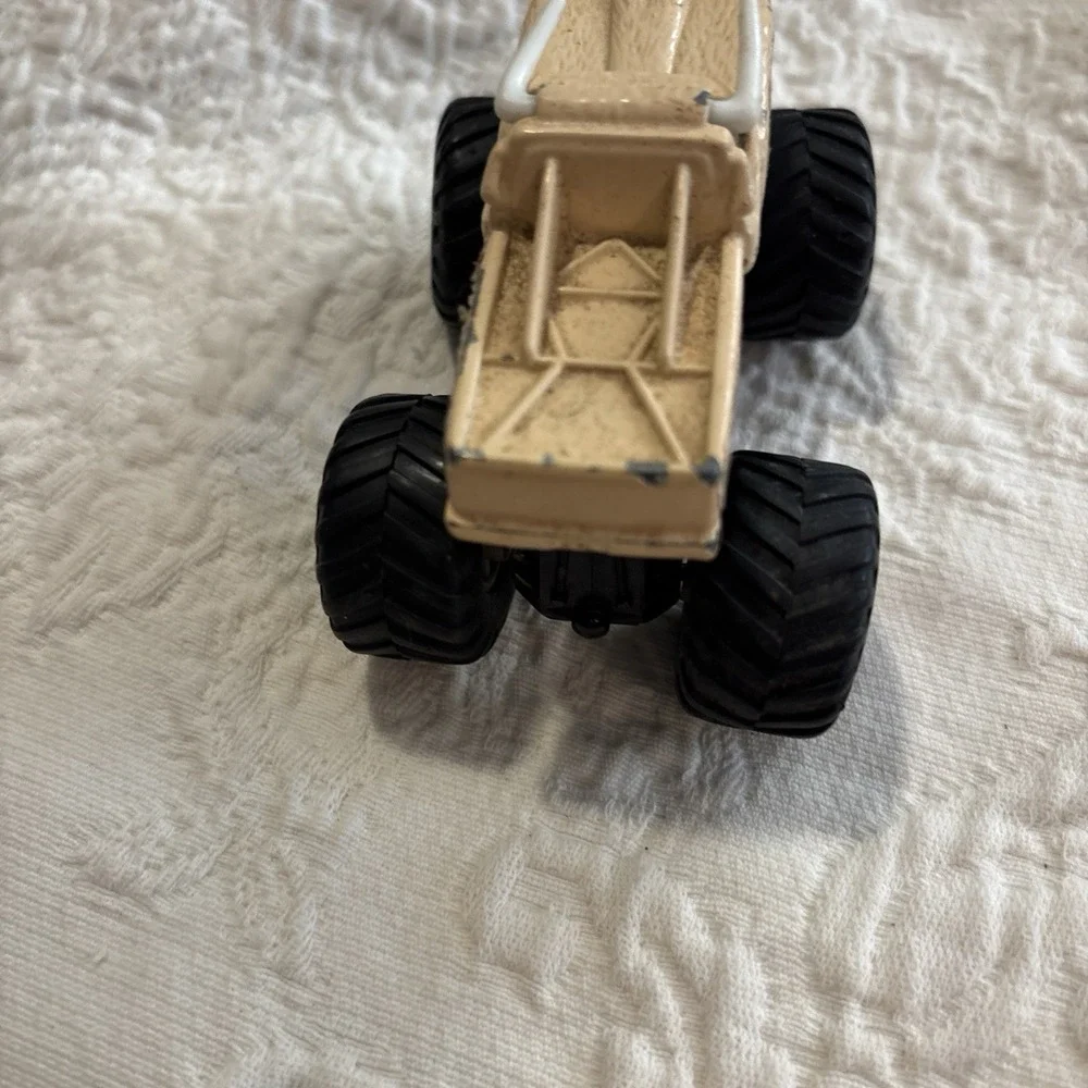 Bulldozer Beige & Black Diecast Monster Truck Toy Vehicle w/ Oversized Tires